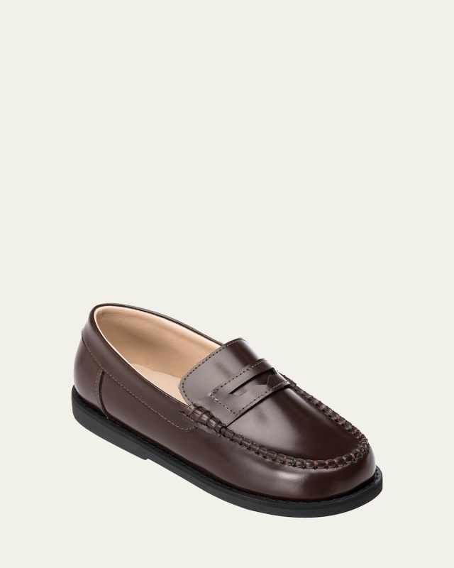 Girl's Scholar Smooth Leather Penny Loafers, Baby/Toddler/Kids